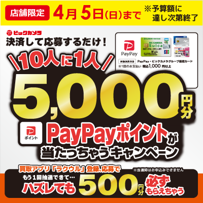5,000円分PayPayポイントが当たっちゃうキャンペーン